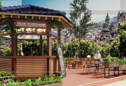 Thiết kế nội thất quán café sân vườn Bệnh viện Phụ sản Hà Nội – Anh Tuấn Anh